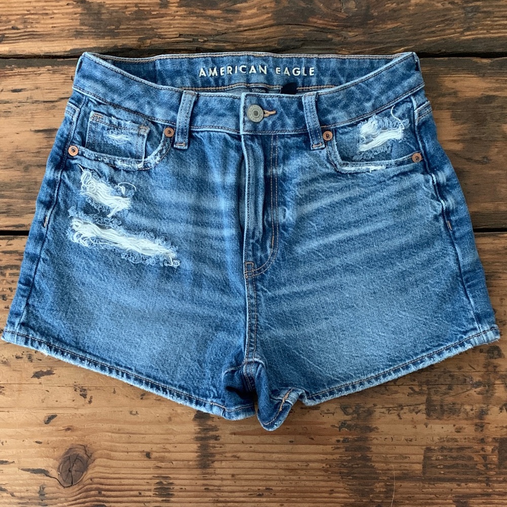 American Eagle Outfitters Distressed Blue Jean Shorts